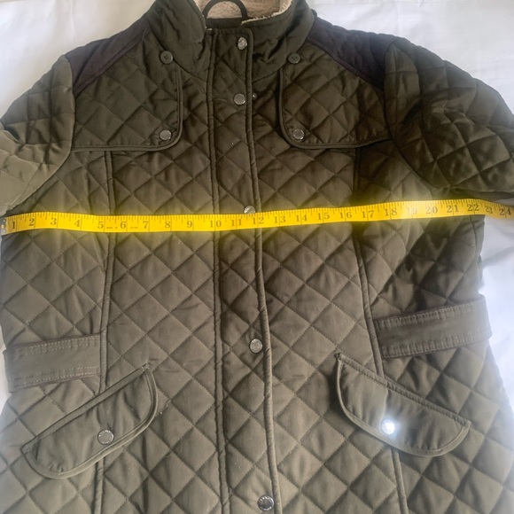 Laundry By Design Olive Green Quilted Barn Chore Coat Size XL - Picture 8 of 9